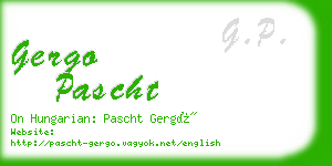 gergo pascht business card